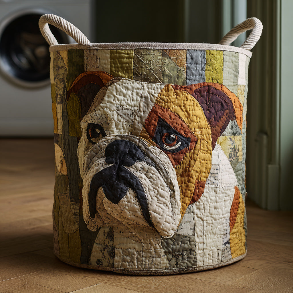 Coș de rufe matlasat - stil rustic Bulldog — imagine 1