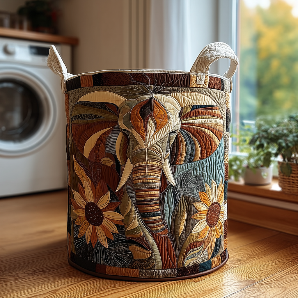 Coș de rufe matlasat - Elephant — imagine 1