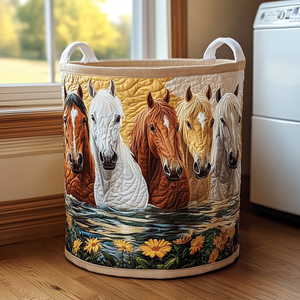 Coș de rufe matlasat - Cal — imagine 1