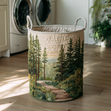 Coș de rufe matlasat - Peisaj natural cu model — imagine 1