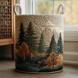 Coș de rufe matlasat - Peisaj natural cu model — imagine 1