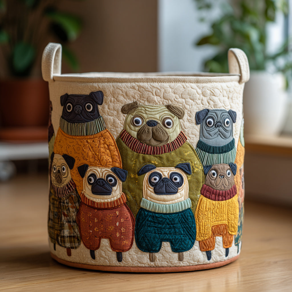 Coș de rufe matlasat - Pug — imagine 1