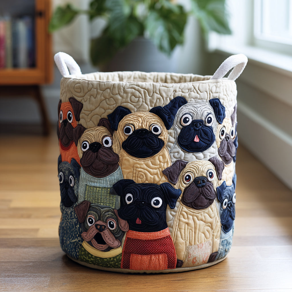 Coș de rufe matlasat - Pug — imagine 1