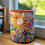 Coș de rufe matlasat - Floarea-soarelui — imagine 1