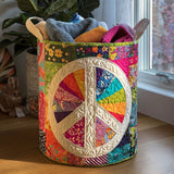 Coș de rufe matlasat - Model patchwork — imagine 1