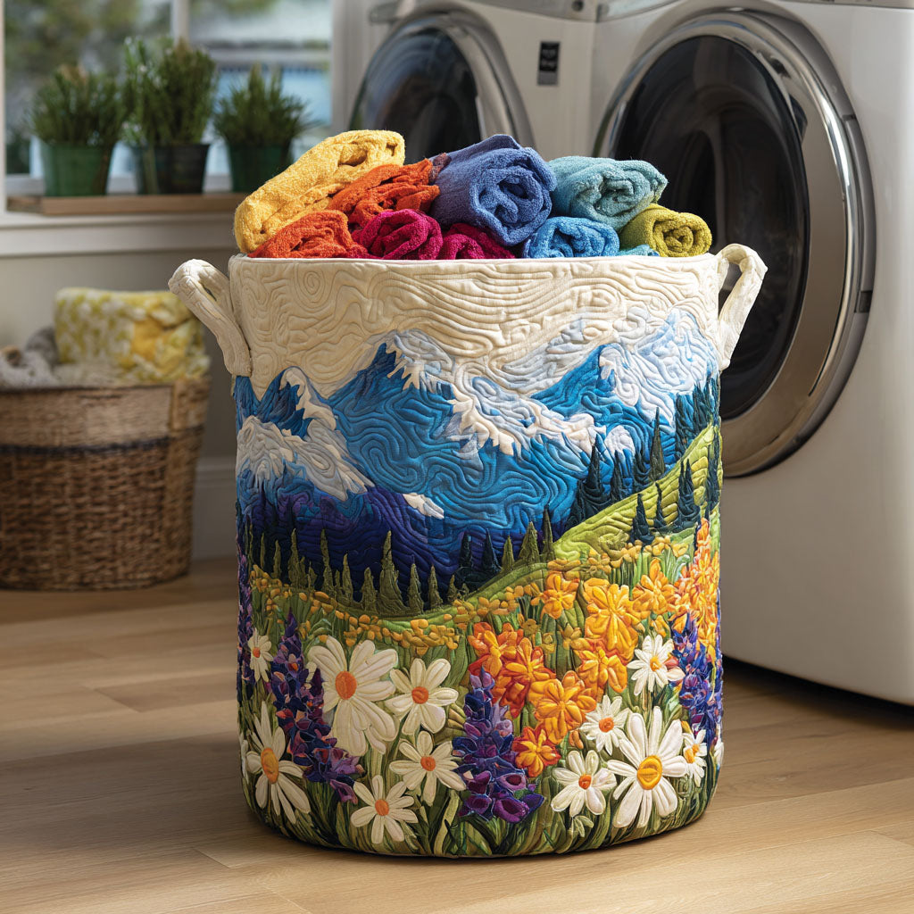 Coș de rufe matlasat - Model floral — imagine 1