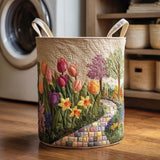 Coș de rufe matlasat - Model floral — imagine 1