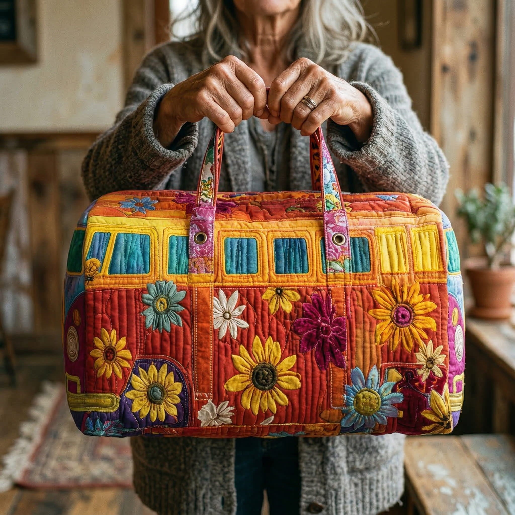 Geantă de călătorie matlasată - Autobuz hippie — imagine 2