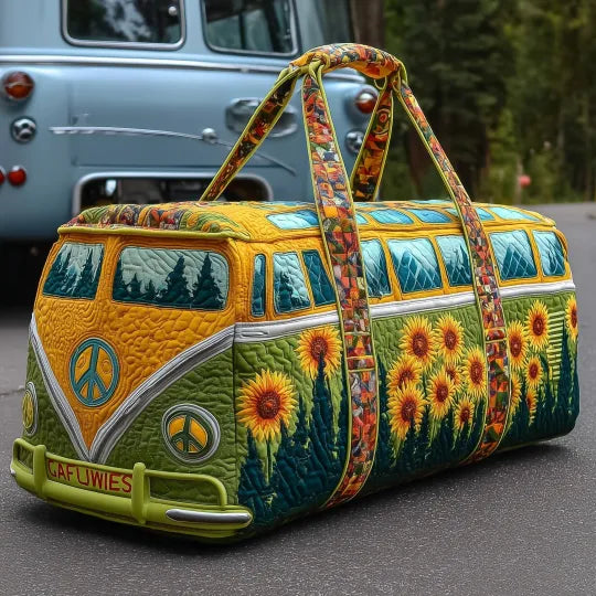 Geantă de voiaj matlasată - Floarea-soarelui hippie — imagine 1
