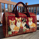 Geantă de călătorie matlasată - Festive Corgi — imagine 1