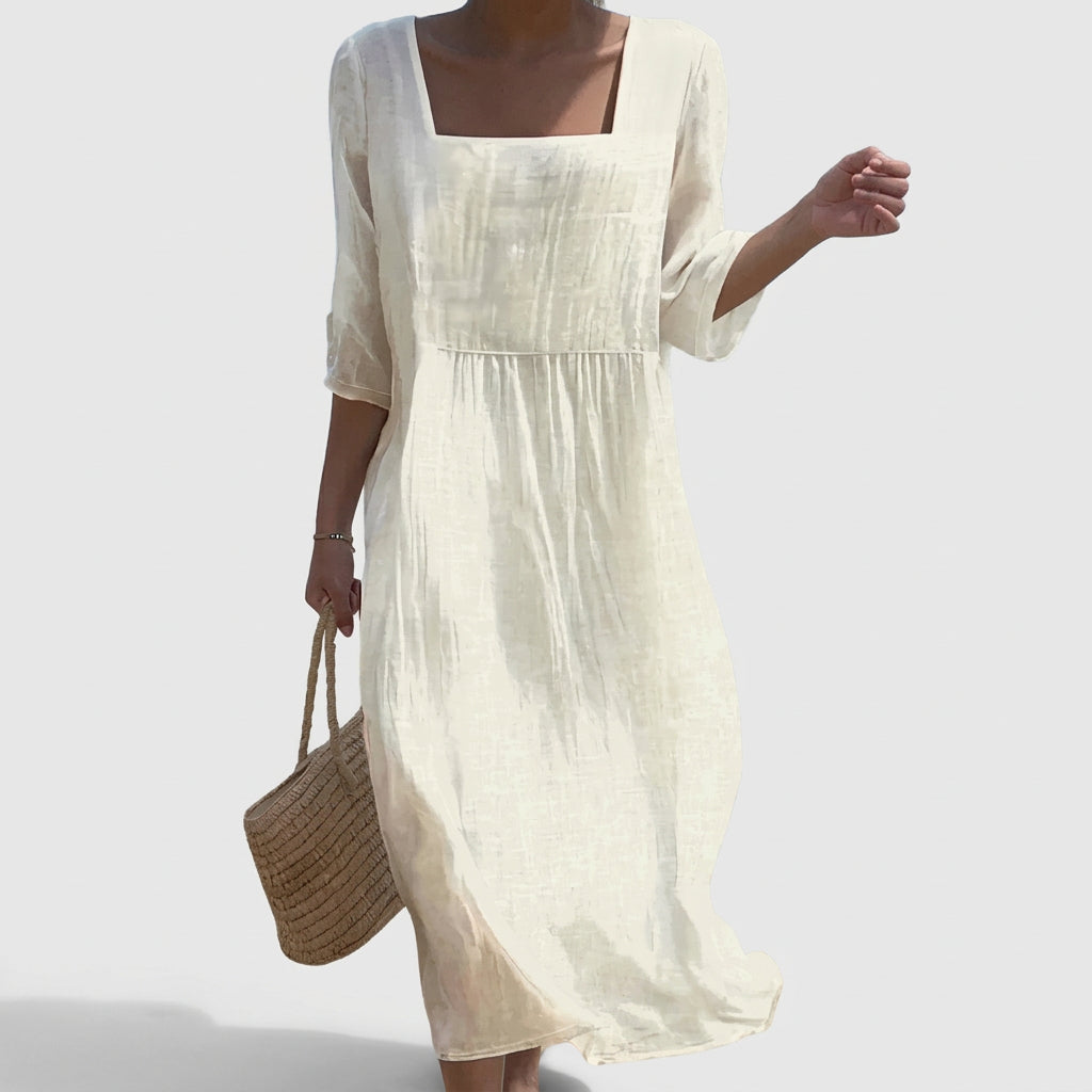 Rochie de vară - lejeră din in — imagine 1