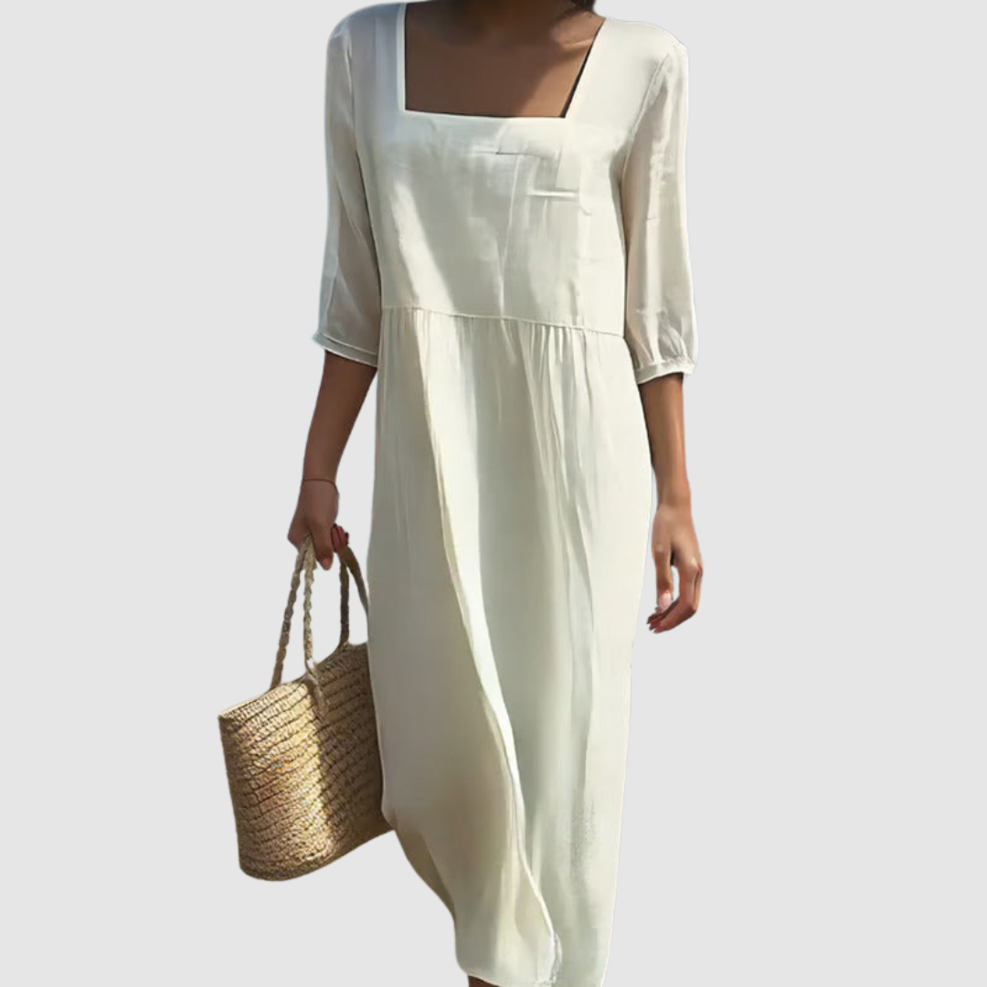 Rochie de vară - lejeră din in — imagine 3