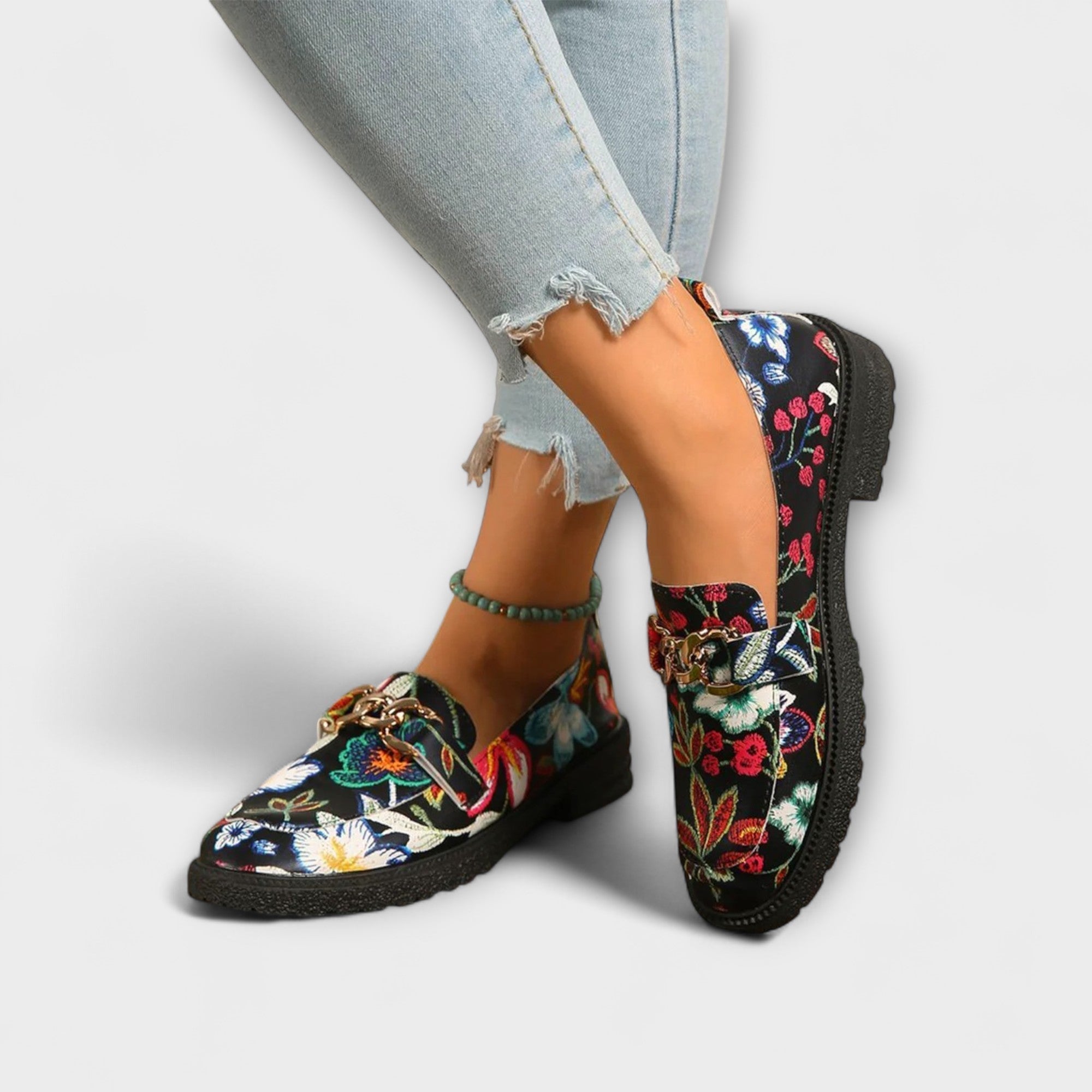 Vară - mocasini florali multicolori — imagine 1