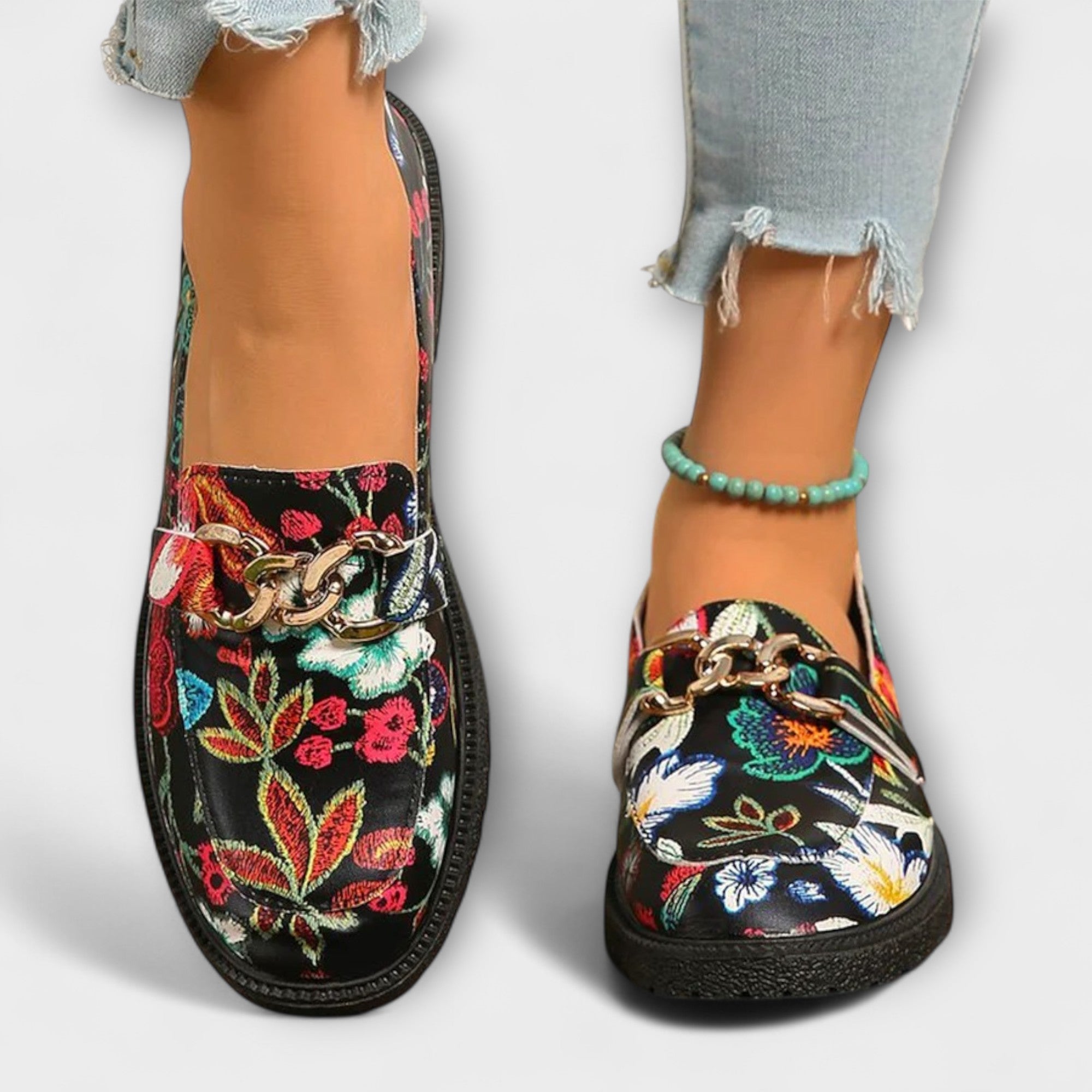 Vară - mocasini florali multicolori — imagine 2