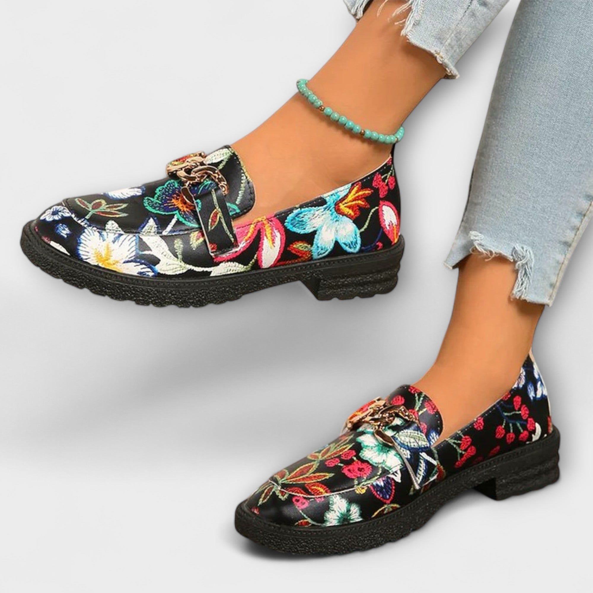 Vară - mocasini florali multicolori — imagine 4