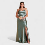 Tara - rochie lungă din satin — imagine 3