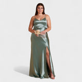 Tara - rochie lungă din satin — imagine 3