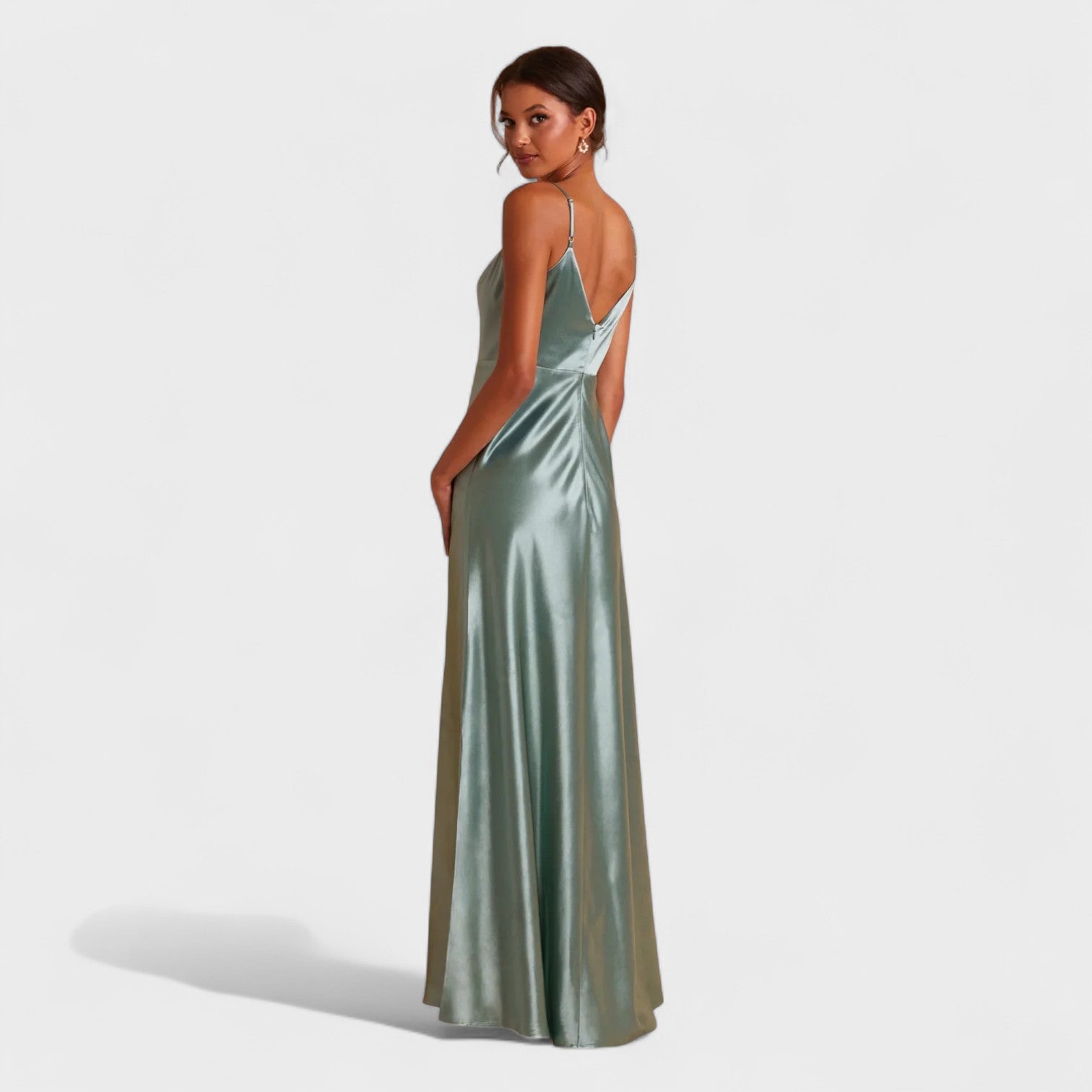 Tara - rochie lungă din satin — imagine 4