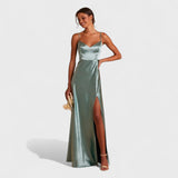 Tara - rochie lungă din satin — imagine 5