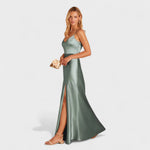 Tara - rochie lungă din satin — imagine 6