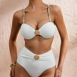 Tiffany - bikini cu talie înaltă și detaliu cu scoici — imagine 3
