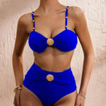 Tiffany - bikini cu talie înaltă și detaliu cu scoici — imagine 4