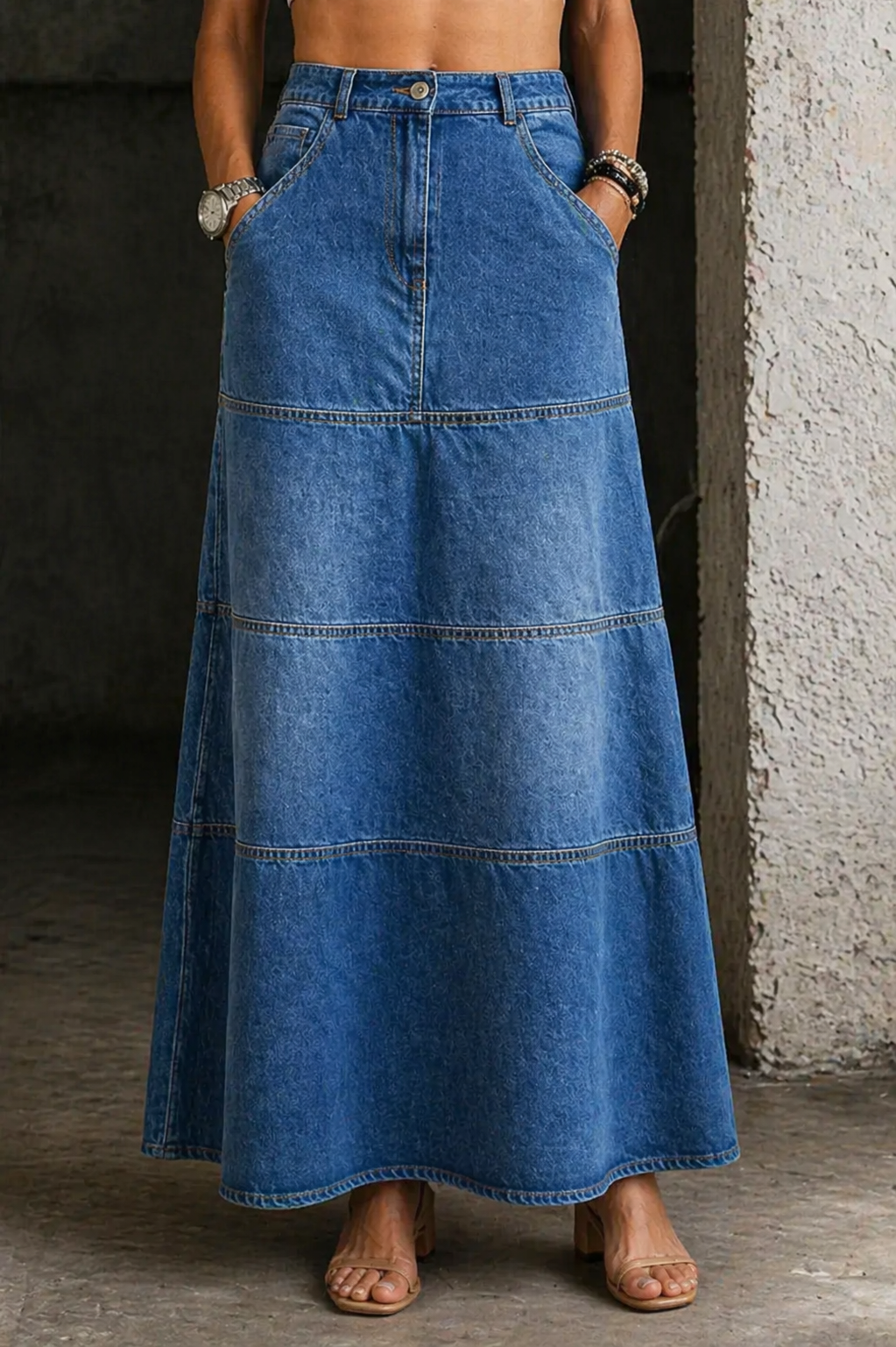 Tracy - fustă midi din denim — imagine 2