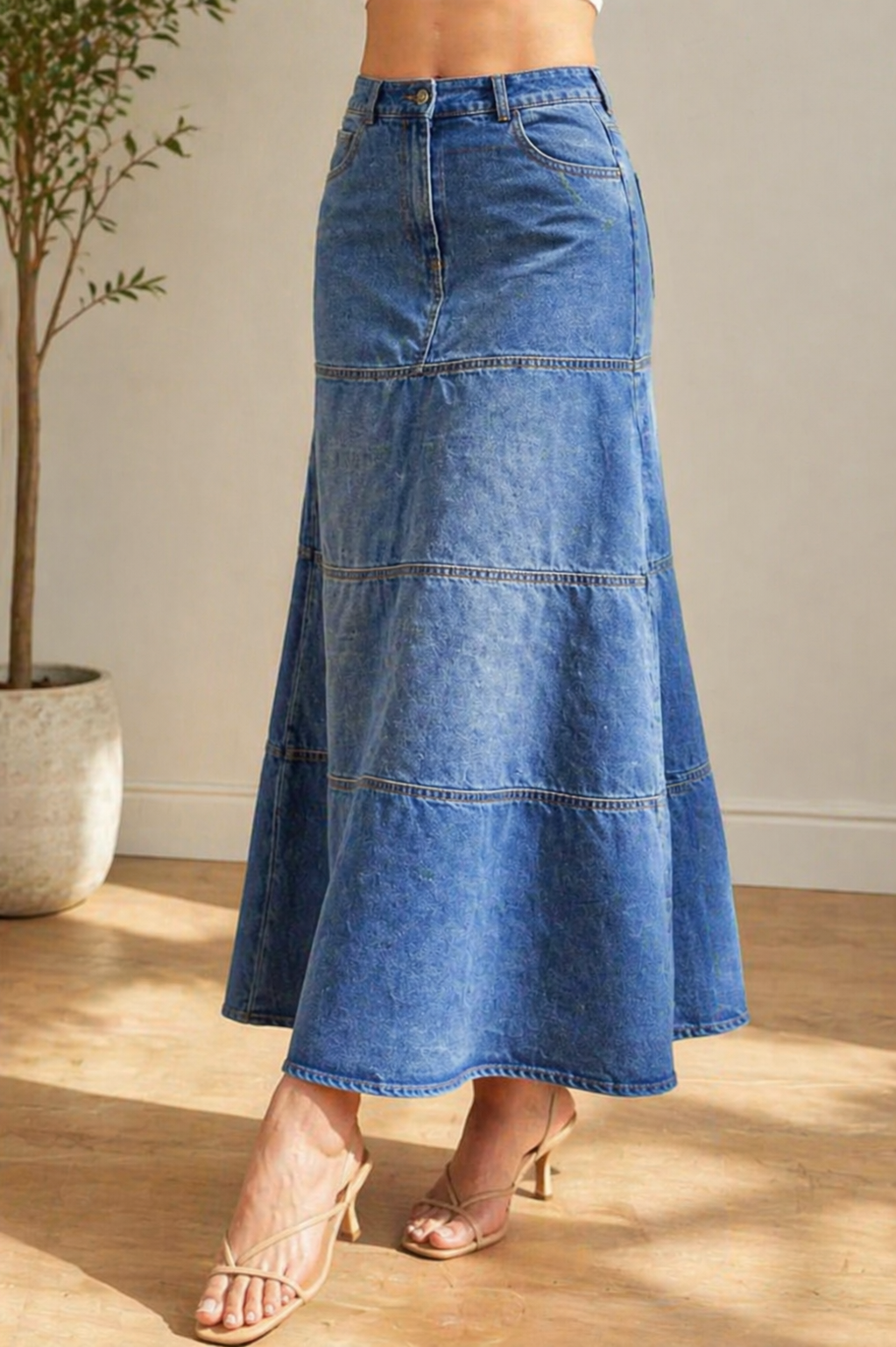 Tracy - fustă midi din denim — imagine 4