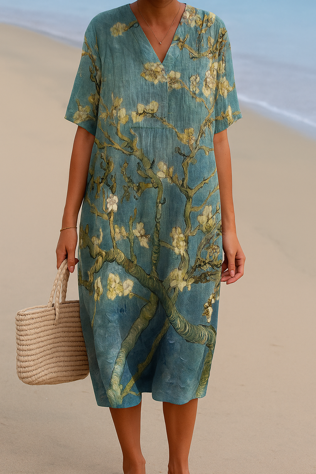 Rochie florală Tracy în verde turcoaz — imagine 2