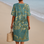 Rochie florală Tracy în verde turcoaz — imagine 3