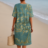 Rochie florală Tracy în verde turcoaz — imagine 3