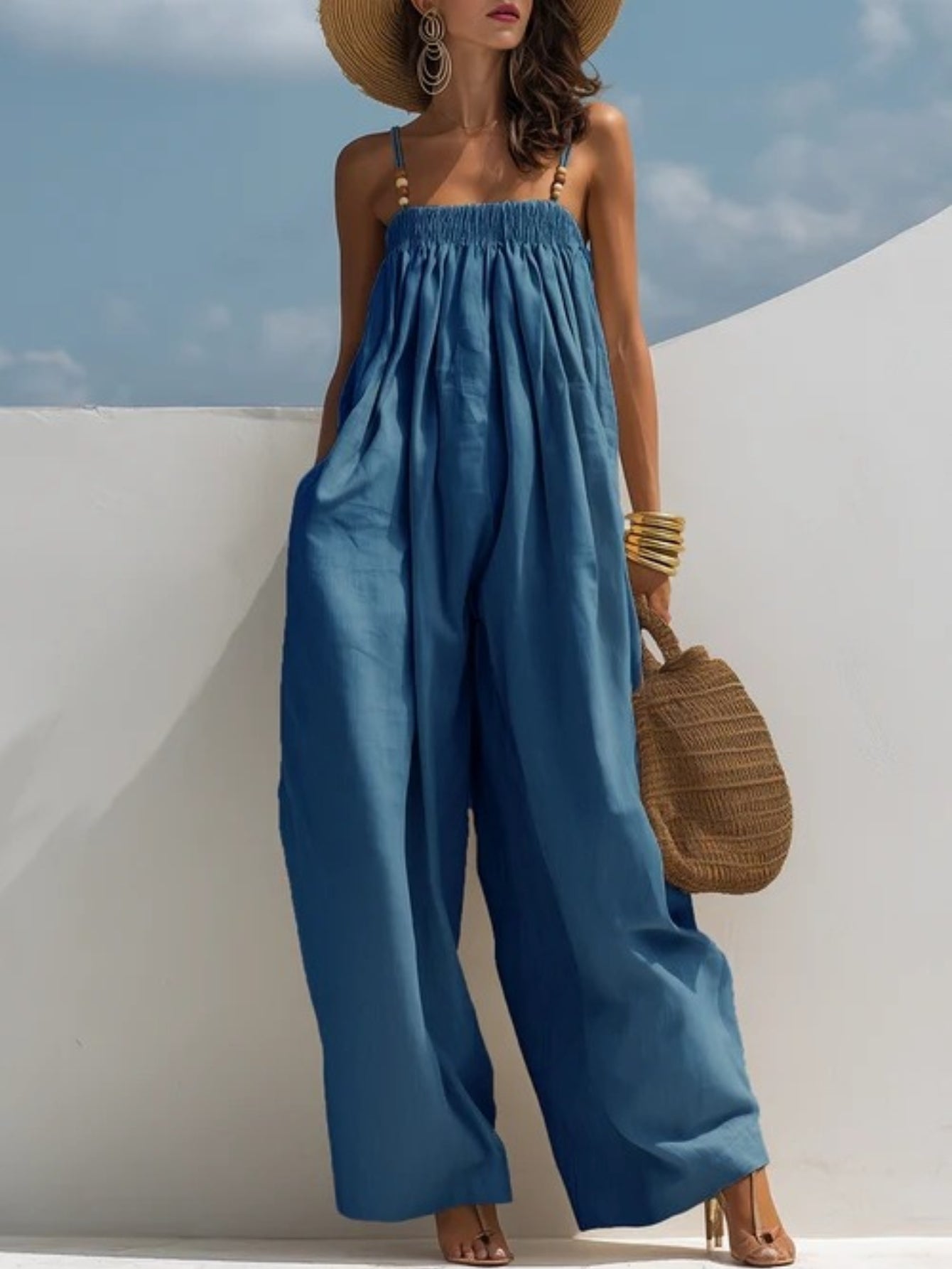 Valentina - salopetă din denim cu croi larg — imagine 3