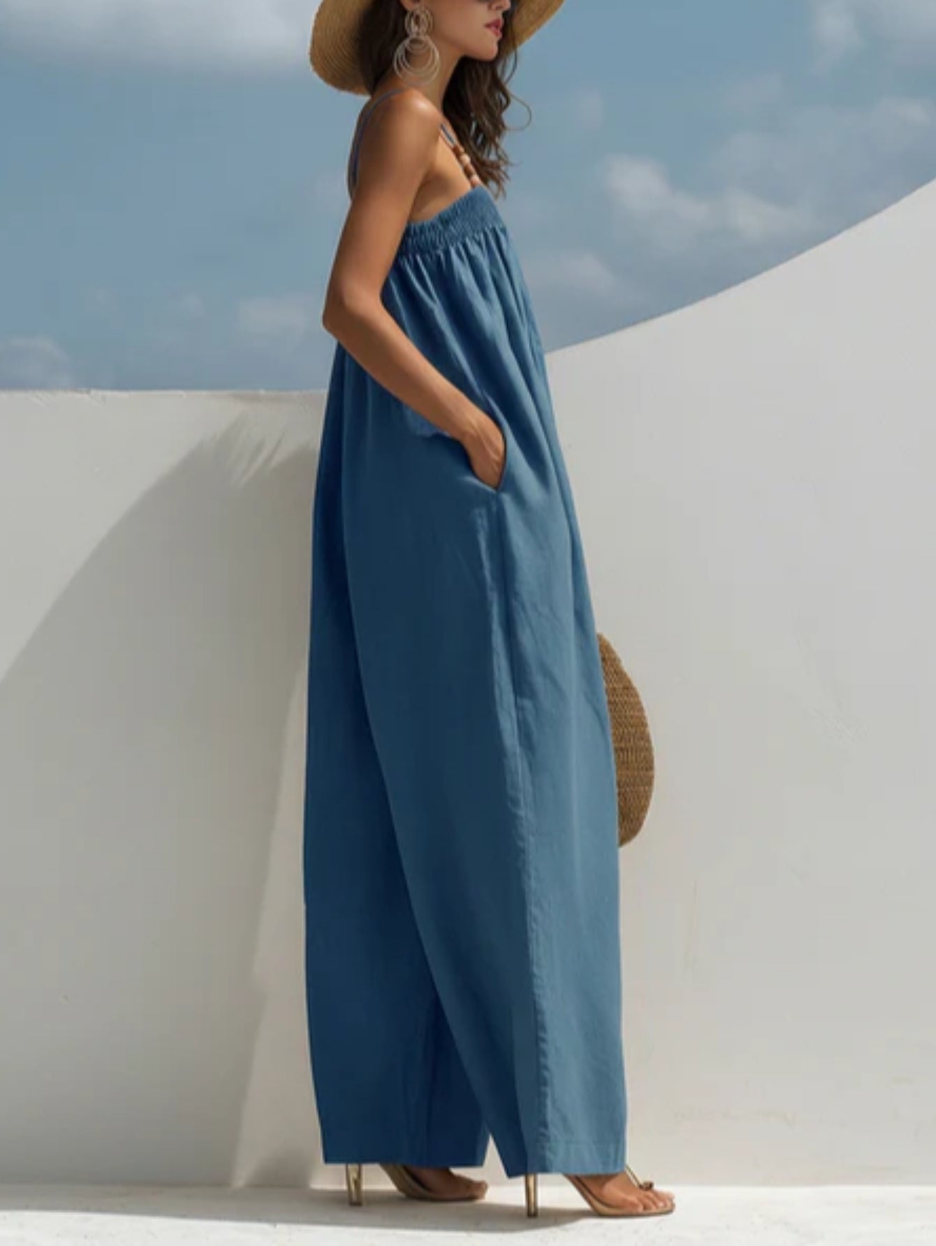 Valentina - salopetă din denim cu croi larg — imagine 4