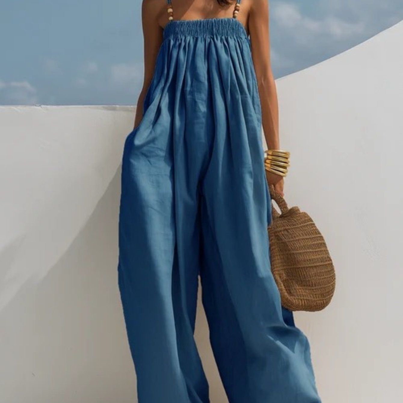 Valentina - salopetă din denim cu croi larg — imagine 7