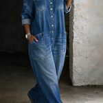 Valerie - salopetă din denim cu umerii goi — imagine 3