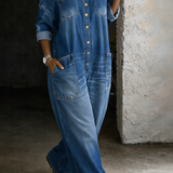Valerie - salopetă din denim cu umerii goi — imagine 3