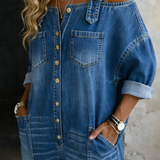 Valerie - salopetă din denim cu umerii goi — imagine 4