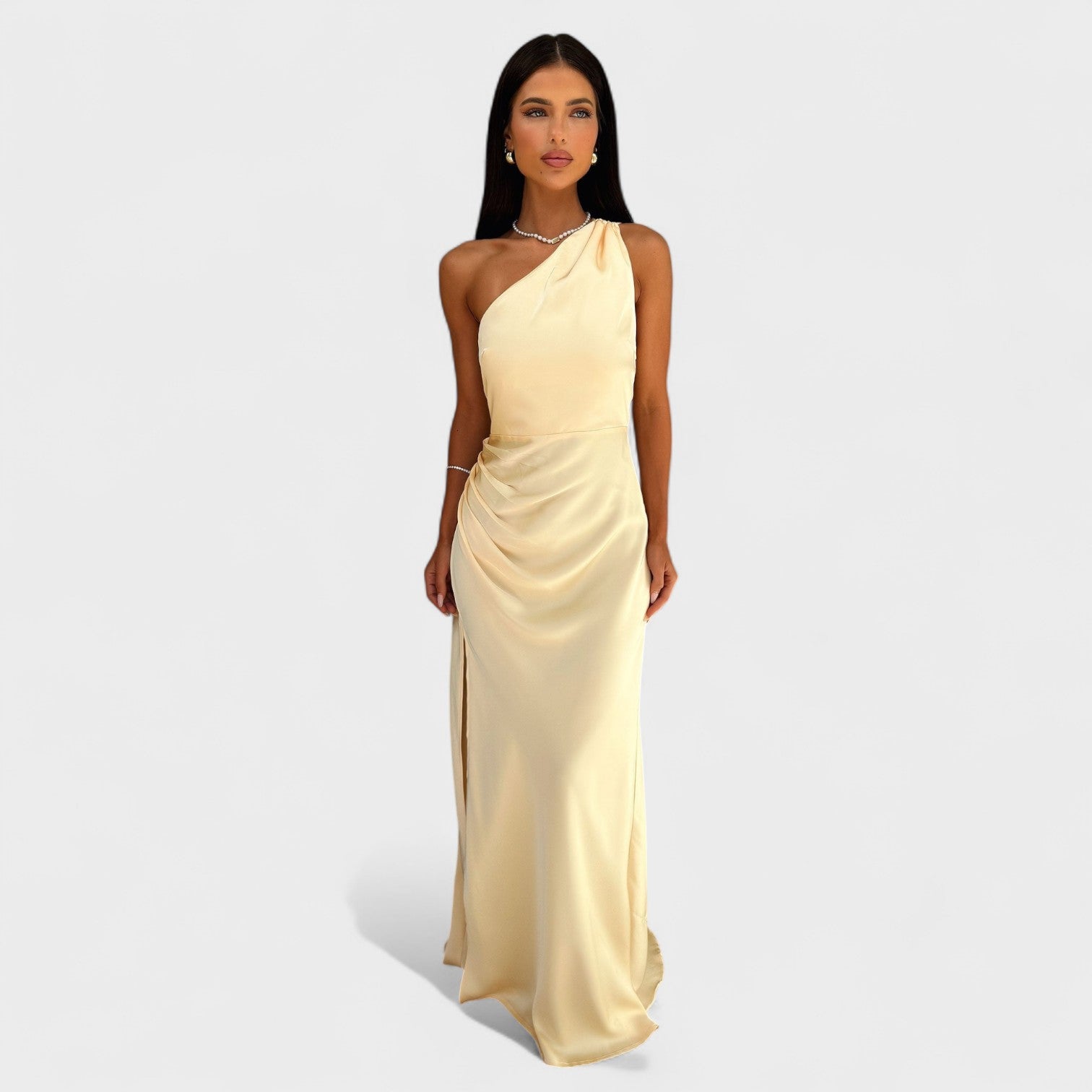 Veronica - rochie lungă din satin — imagine 2