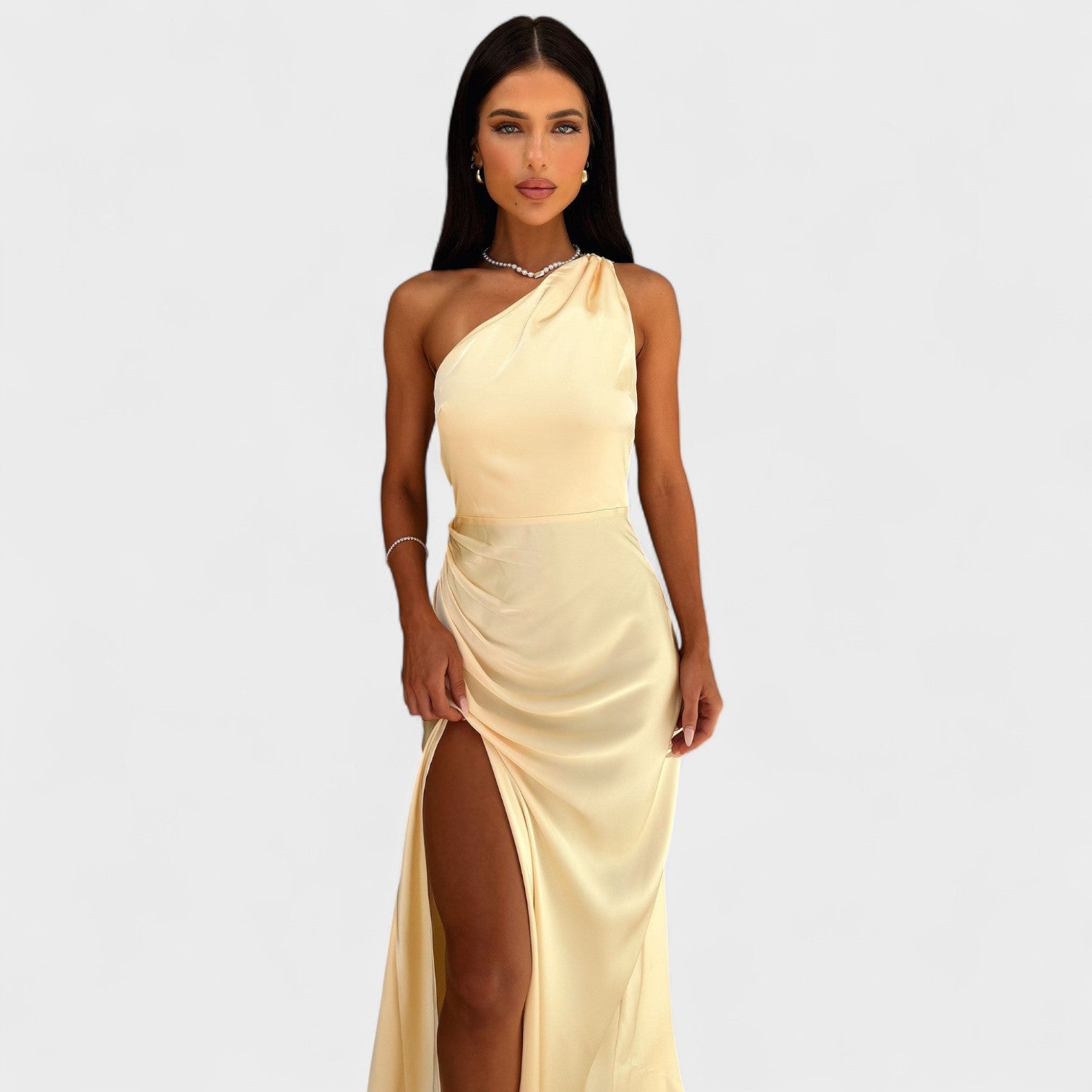 Veronica - rochie lungă din satin — imagine 3