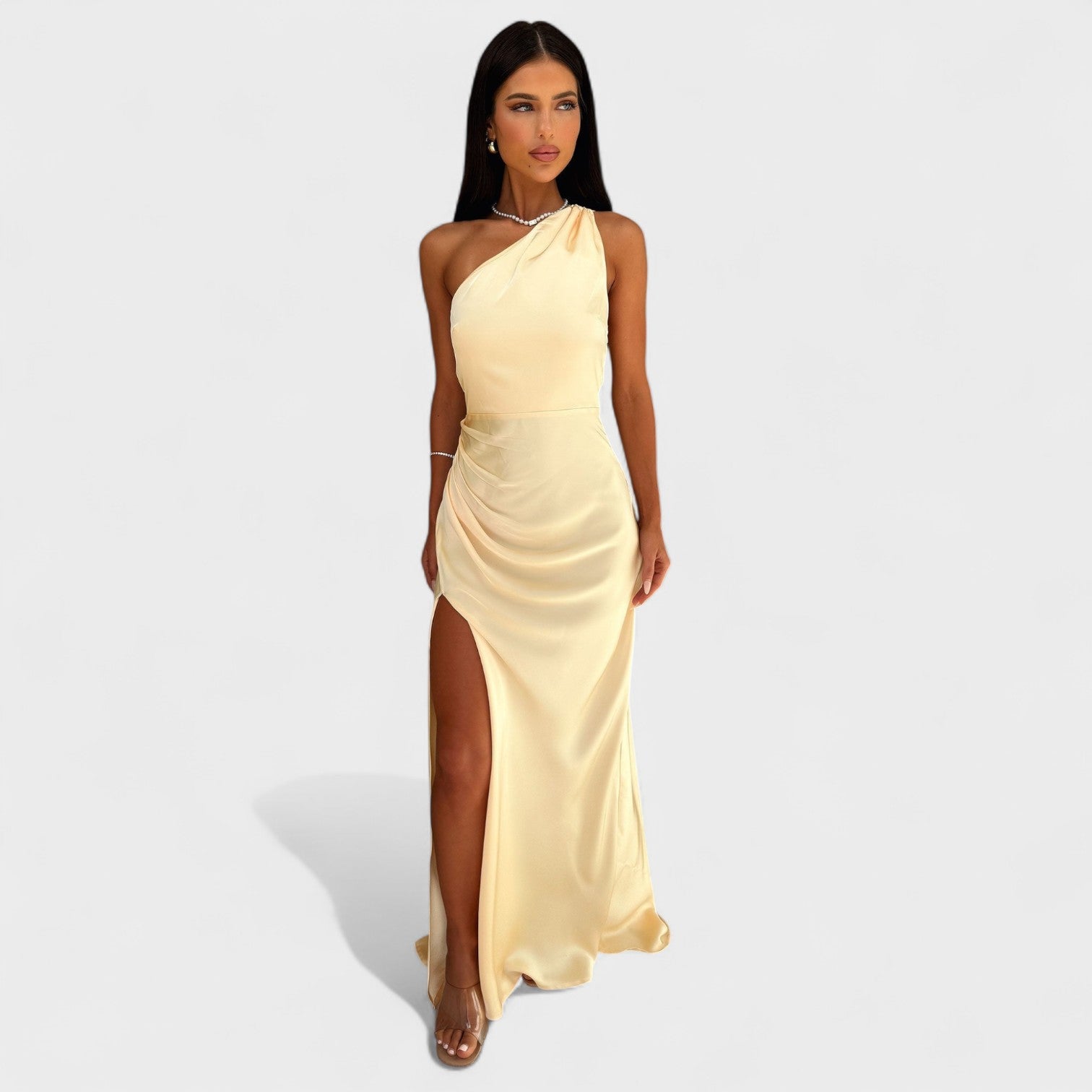 Veronica - rochie lungă din satin — imagine 5