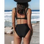 Veronica - Costum de baie cu talie înaltă, culoare uni — imagine 4