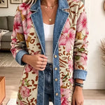Violet - palton retro cu imprimeu floral de leopard — imagine 2