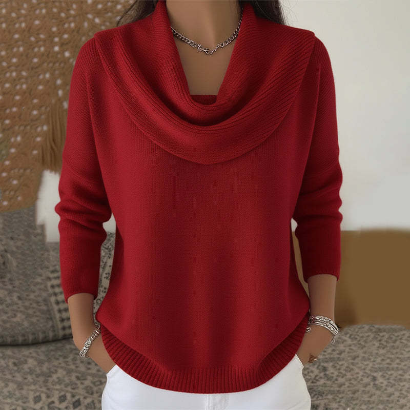 Vivian - Pulover cu guler rotund și drapat — imagine 1