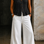 Willa - Top din denim cu decolteu în V — imagine 5