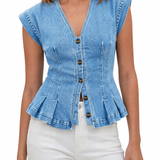 Willa - Top din denim cu decolteu în V — imagine 6