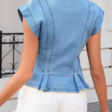 Willa - Top din denim cu decolteu în V — imagine 7