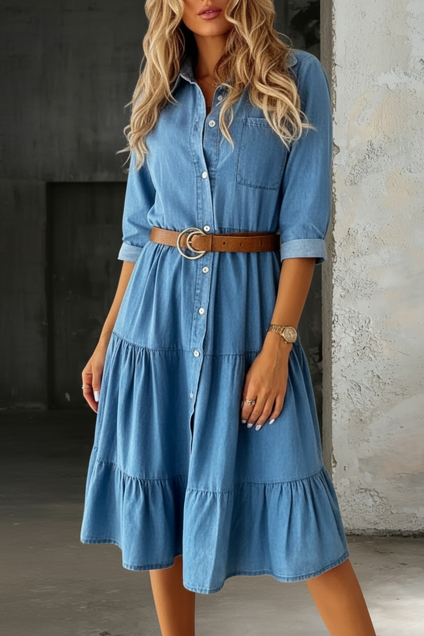 Rochie din denim Willow, casual chic — imagine 2