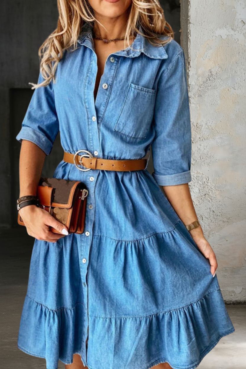 Rochie din denim Willow, casual chic — imagine 3
