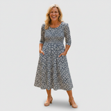 Rochie midi bleumarin Zoe — imagine 1