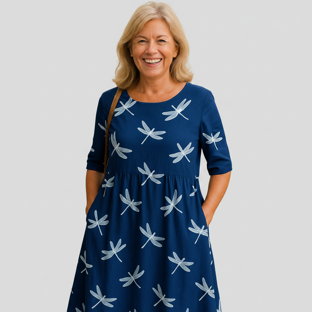 Rochie midi bleumarin Zoe — imagine 2
